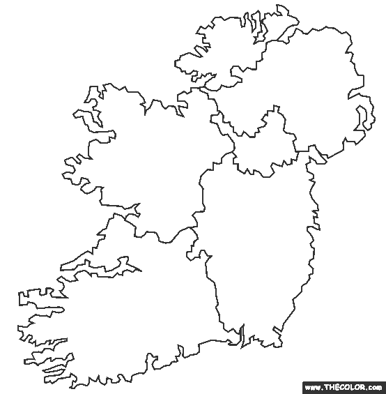 Ireland map Coloring Page